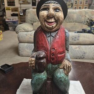 Vintage 1940's Hand Carved Wooden Bottle Holder